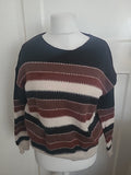 XL Brown/Black/White Pullover Jumper