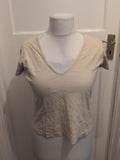 Ladies Jdv Size 12-14 Pale Yellow Short Sleeved V Neck Blouse