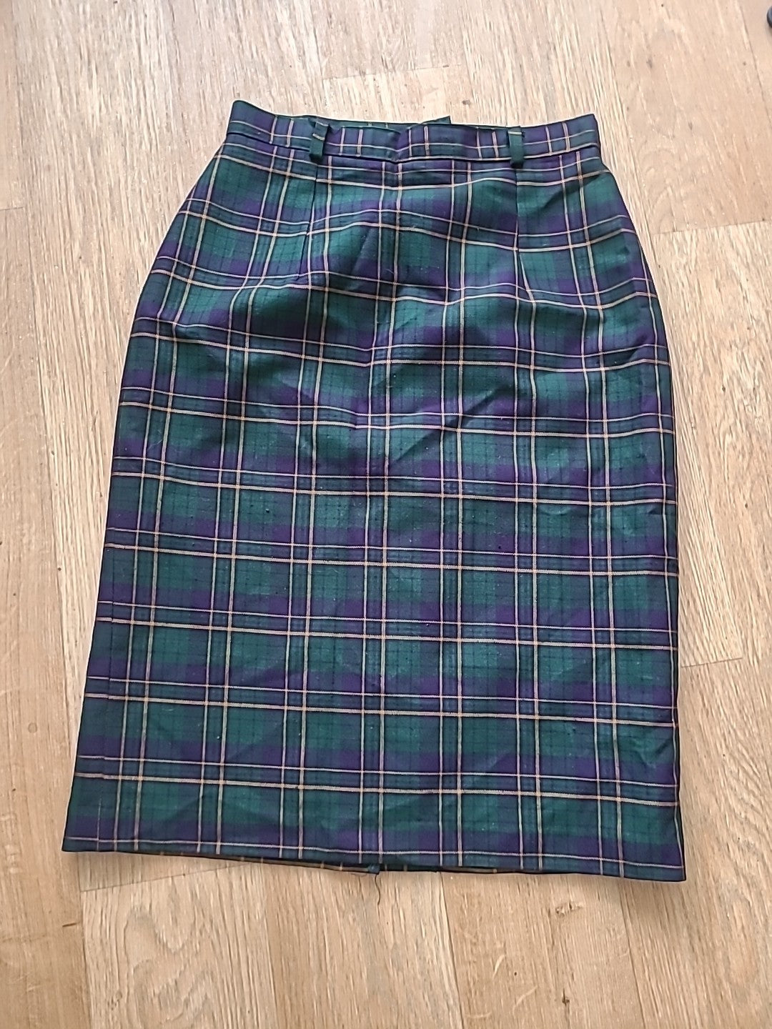 Ladies Canda Size 14 Tarten Check Lined Skirt Midi