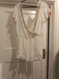 Ladies Anmol Size Small White Short Sleeved Bodysuit