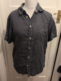 White Stuff Small Teal/Navy Short Sleeve Shirt Classic Fit