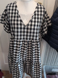 Shein Curve 0xl Check Short Sleeve Dress