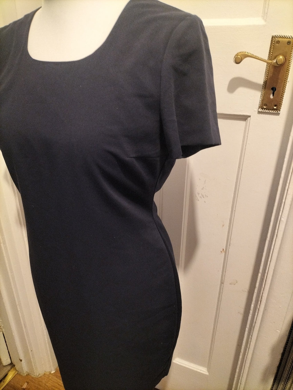 Ladies Richards Size 12 Navy Lined Short Sleeved Dress