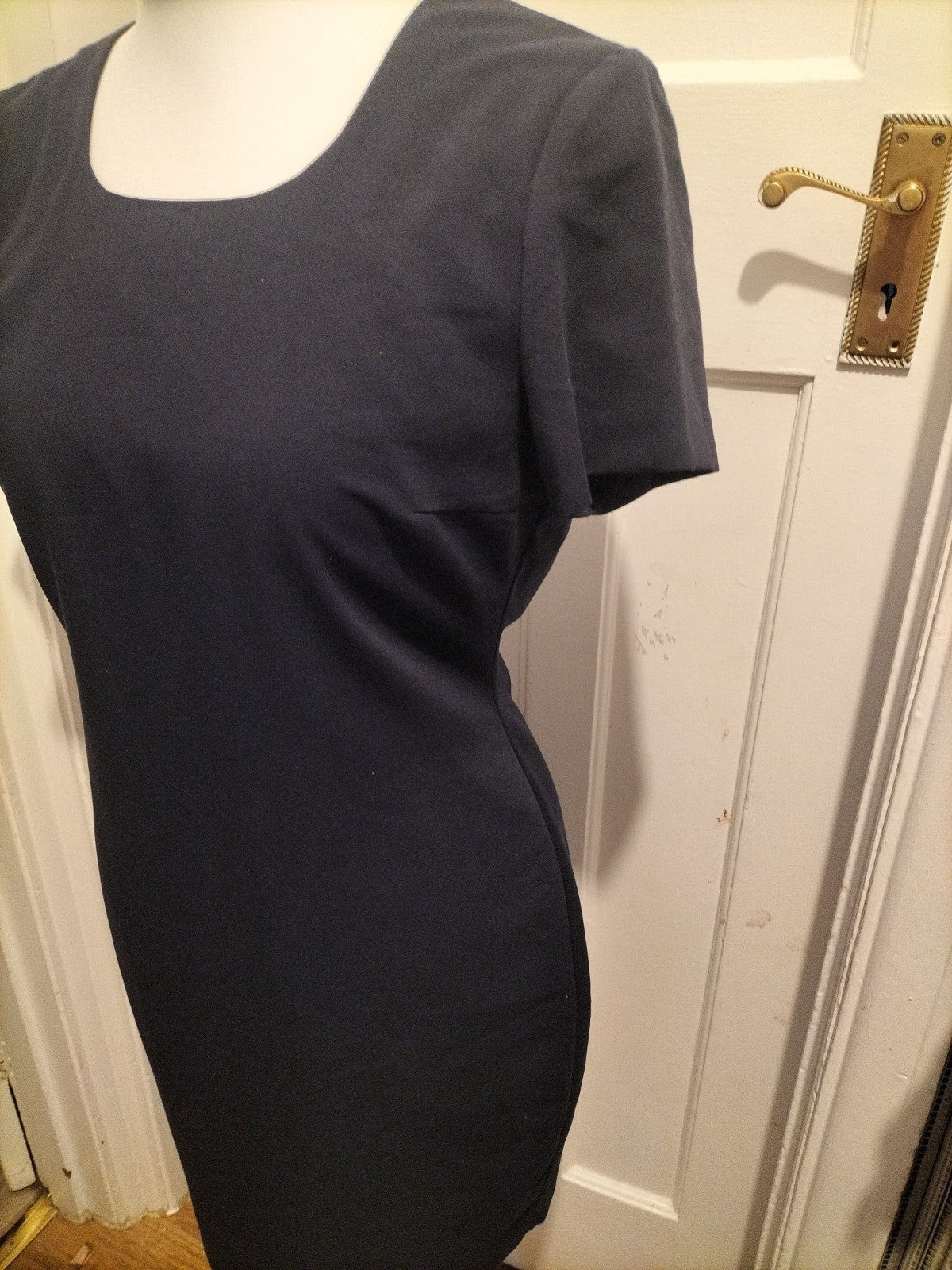 Ladies Richards Size 12 Navy Lined Short Sleeved Dress