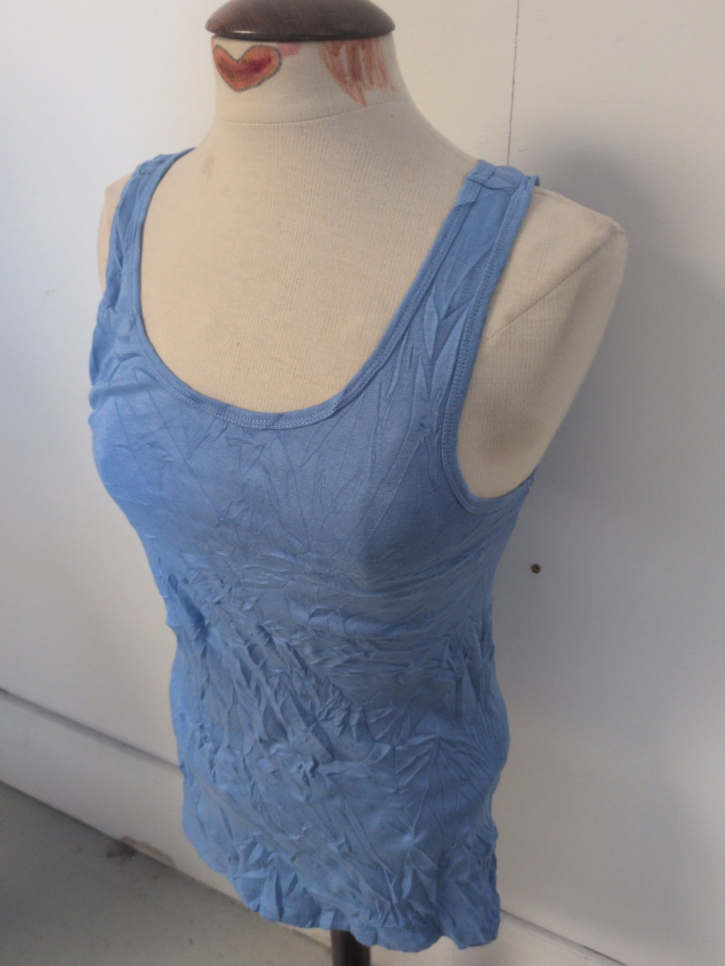 Ladies Size Large Blue Sleeveless Scoop Neck T-shirt