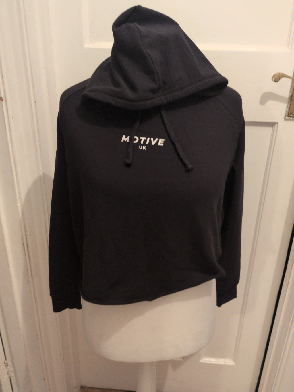 Ladies Size Medium Black Long Sleeve Printed Pullover Hoodie