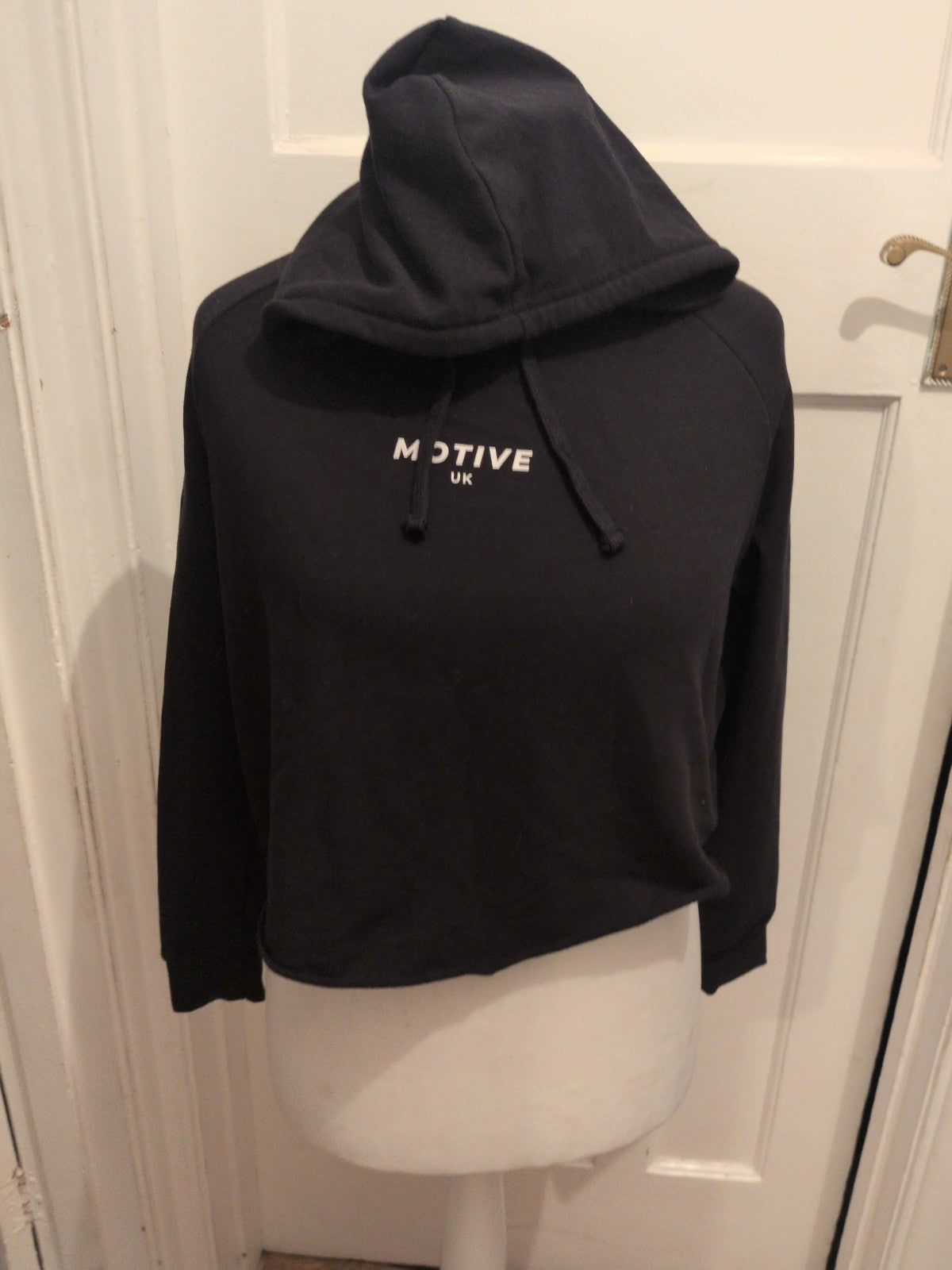 Ladies Size Medium Black Long Sleeve Printed Pullover Hoodie