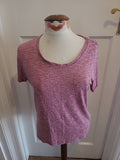 Ladies Primark Size 10 Purple Fleck Short Sleeved Tshirt