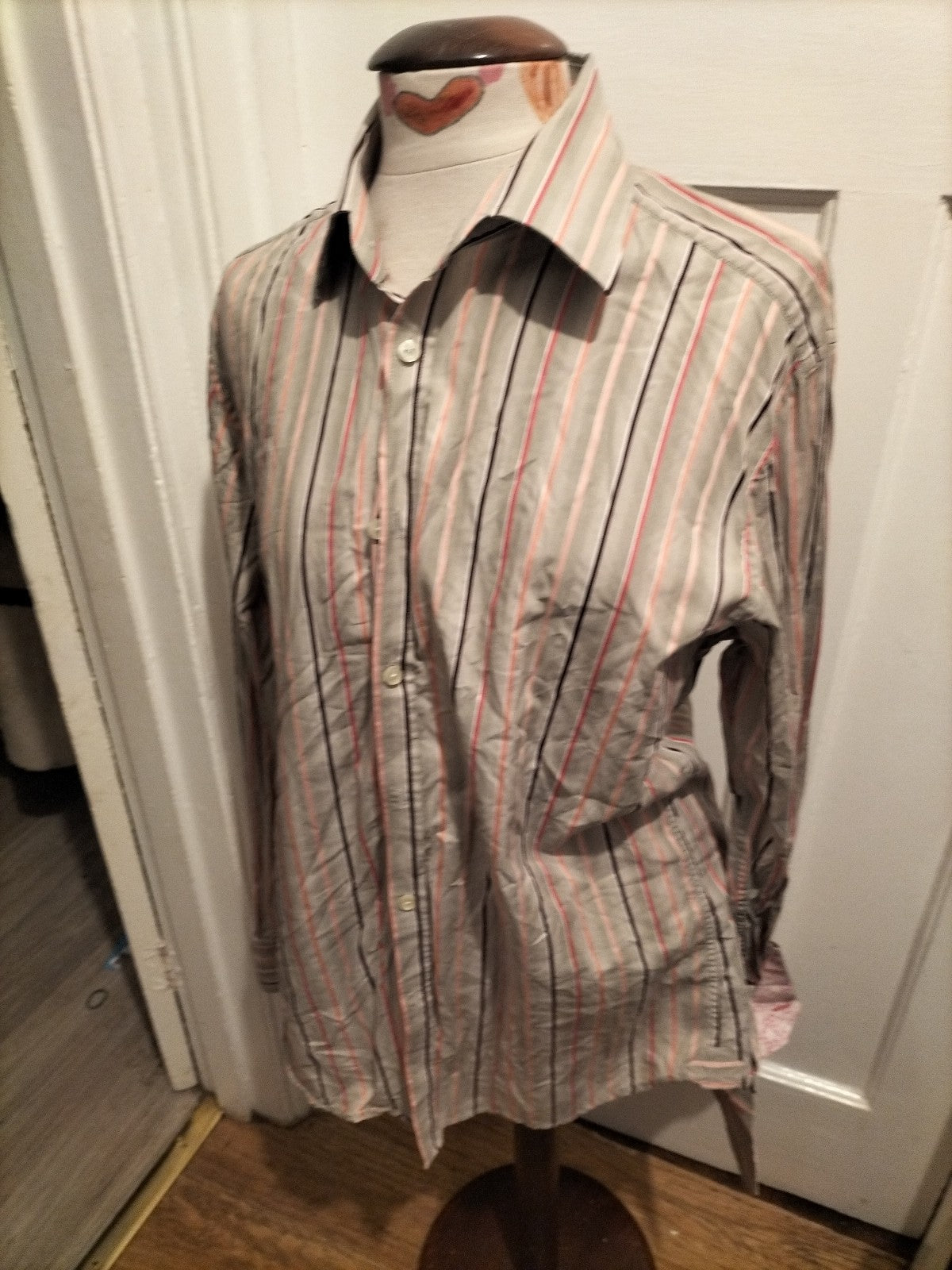 Mens Autograph Size Medium Luxury Fabric Striped Shirt