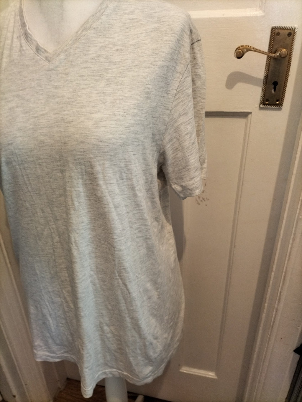 Mens Tu 100% Cotton Large Grey Faint Fleck Tshirt Short Sleeved