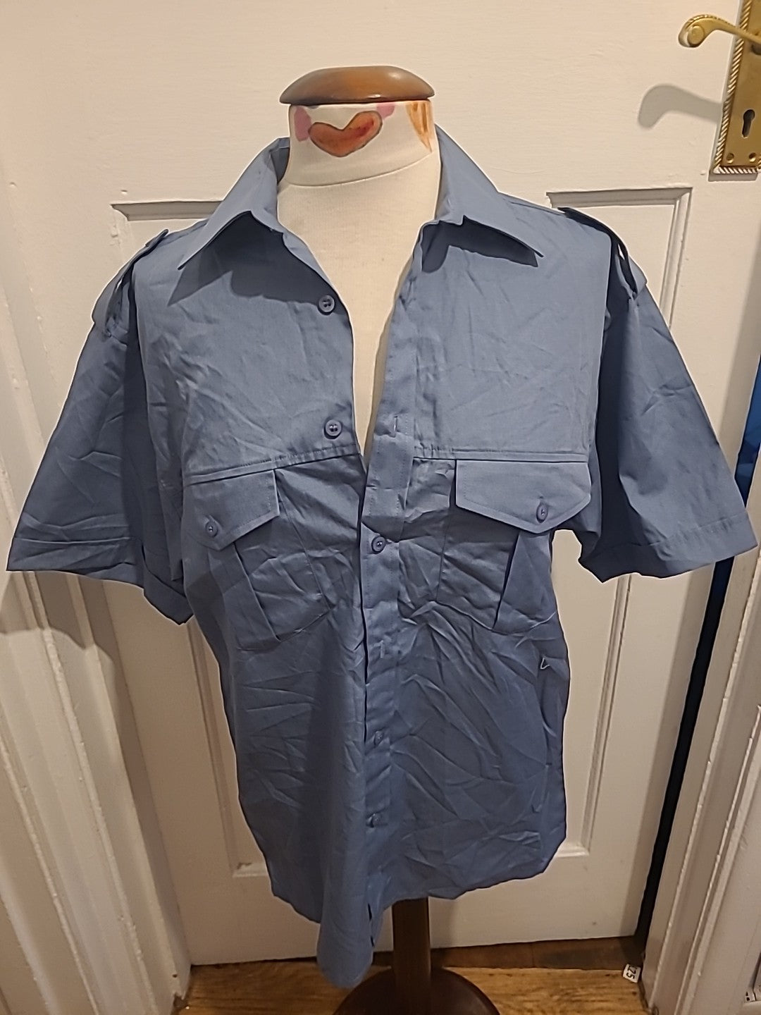 Mens Easy Size Small Blue Short Sleeve Shirt