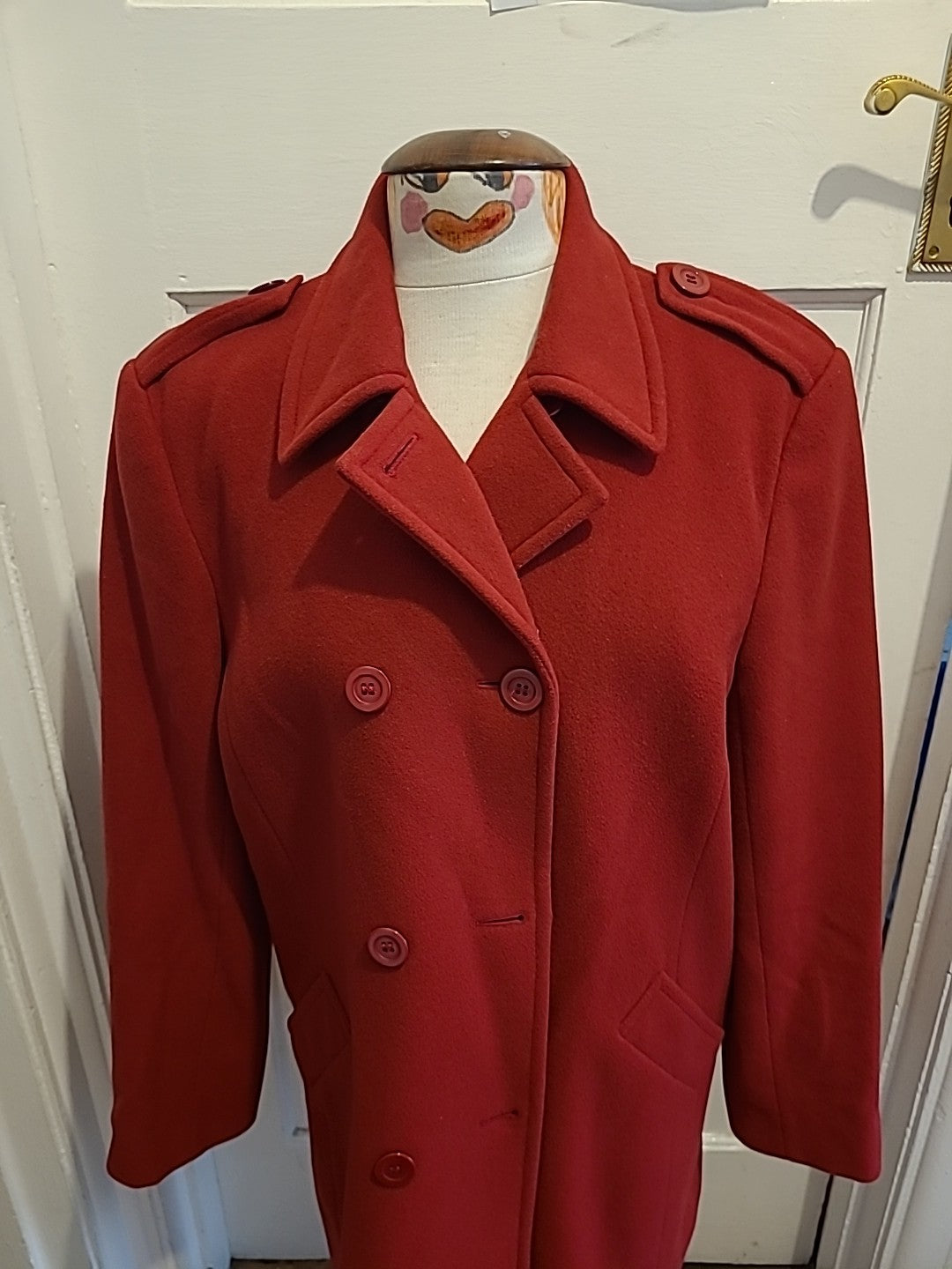 Ladies Country Casuals Size Large Red Lined Wool Jacket