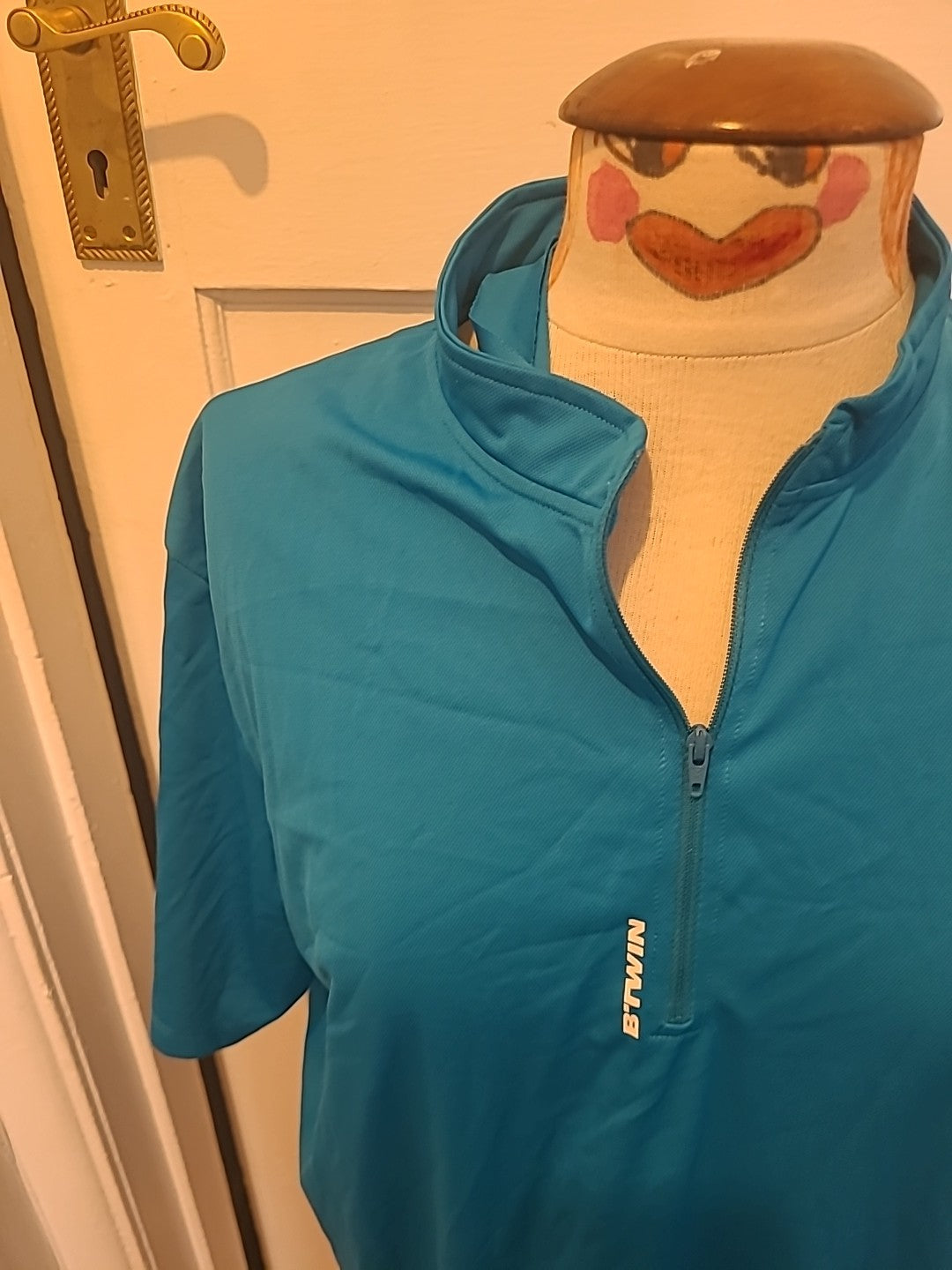 Mens Decathlon Size XL Blue Short Sleeved Activewear Top