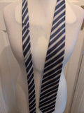 Pure Silk Navy And White Striped Tie