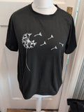 Large Black Wind Blowing Tree Short Sleeve T-shirt Ladies