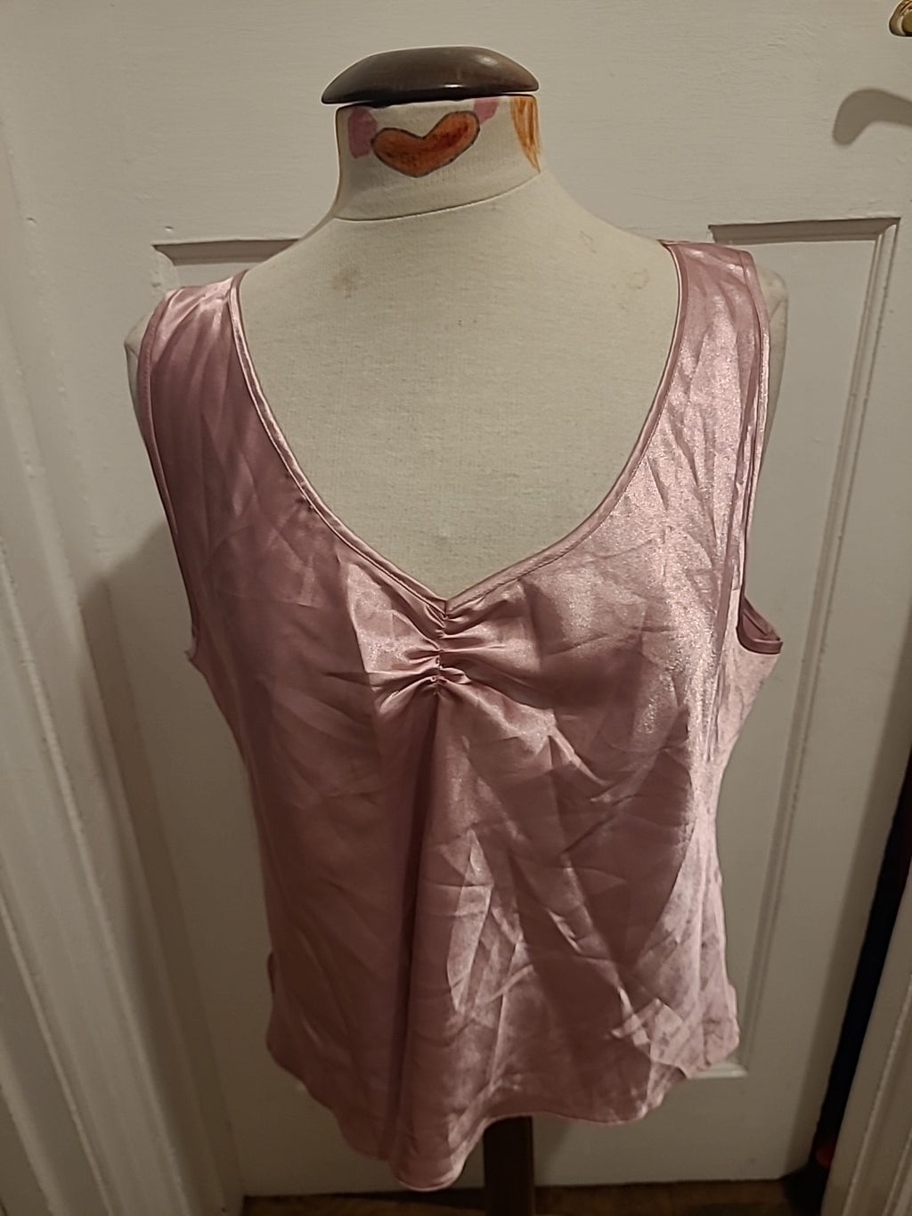 Ladies E-Vie Size 18-20 Pink Sleeveless Pyjama Top