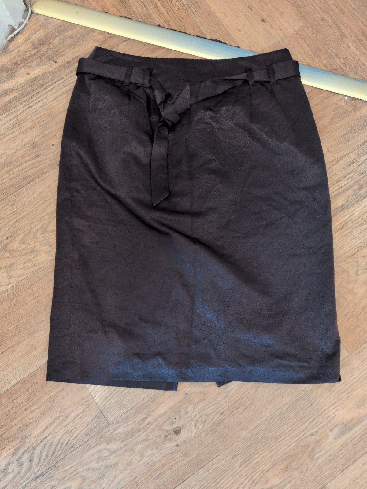 Autograph 12 Dark Chocolate Skirt With Belt Below Knee Length