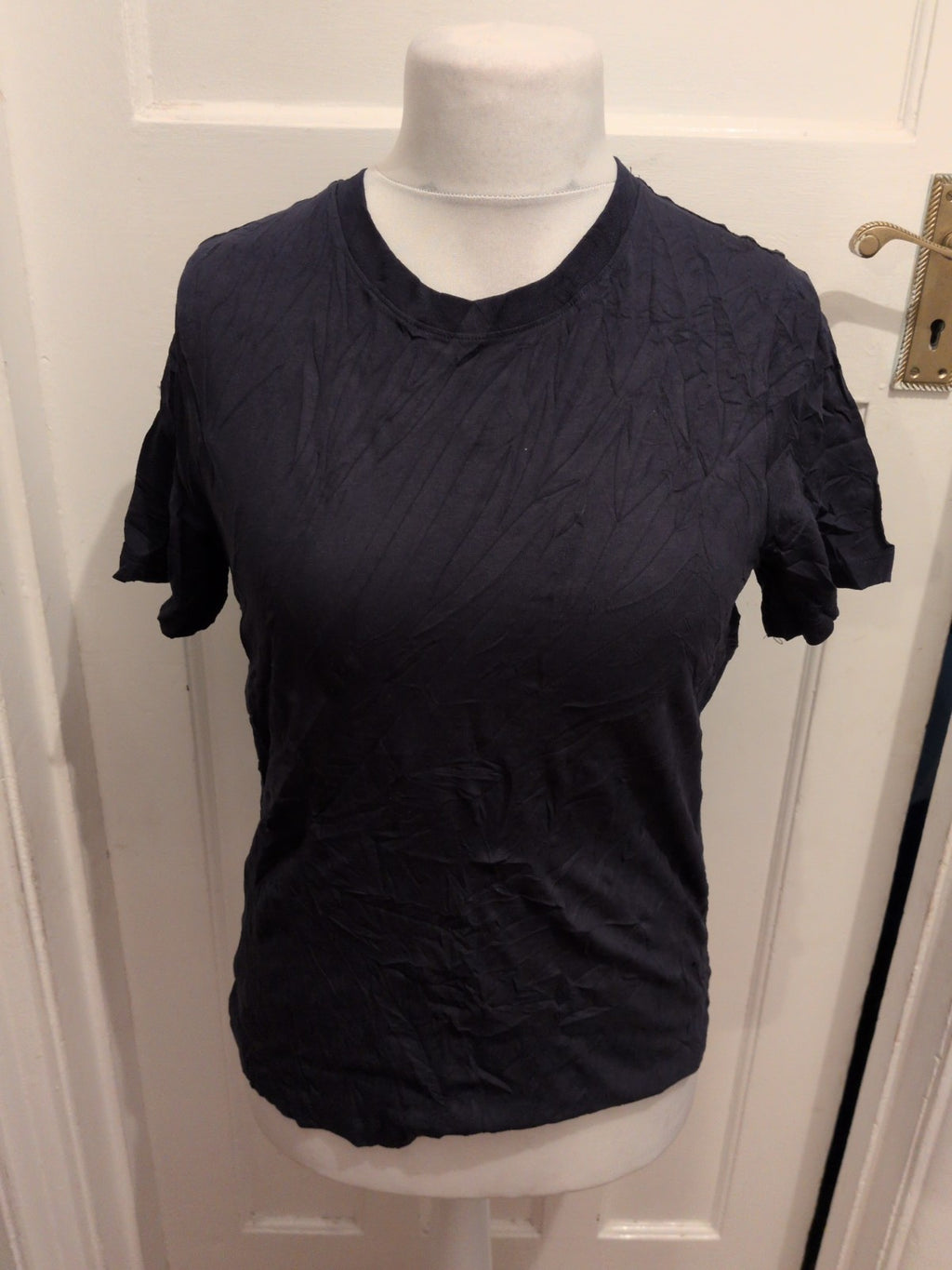 Ladies Size 12 Short Sleeve Crew Neck T-shirt Navy