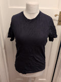 Ladies Size 12 Short Sleeve Crew Neck T-shirt Navy