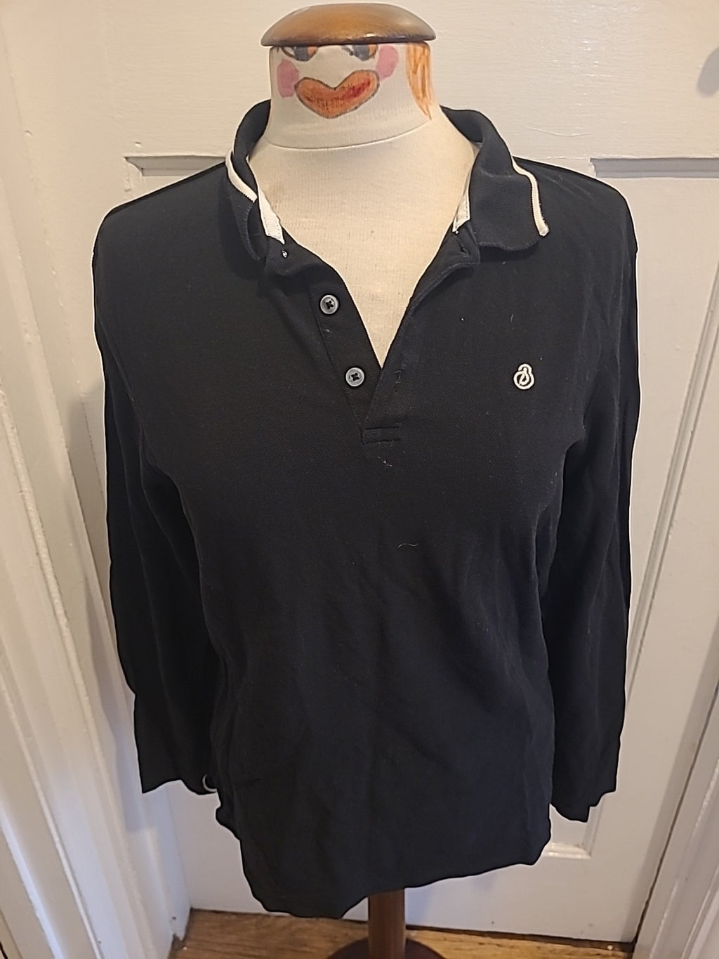 Mens Burton Size Medium Black Long Sleeved Polo