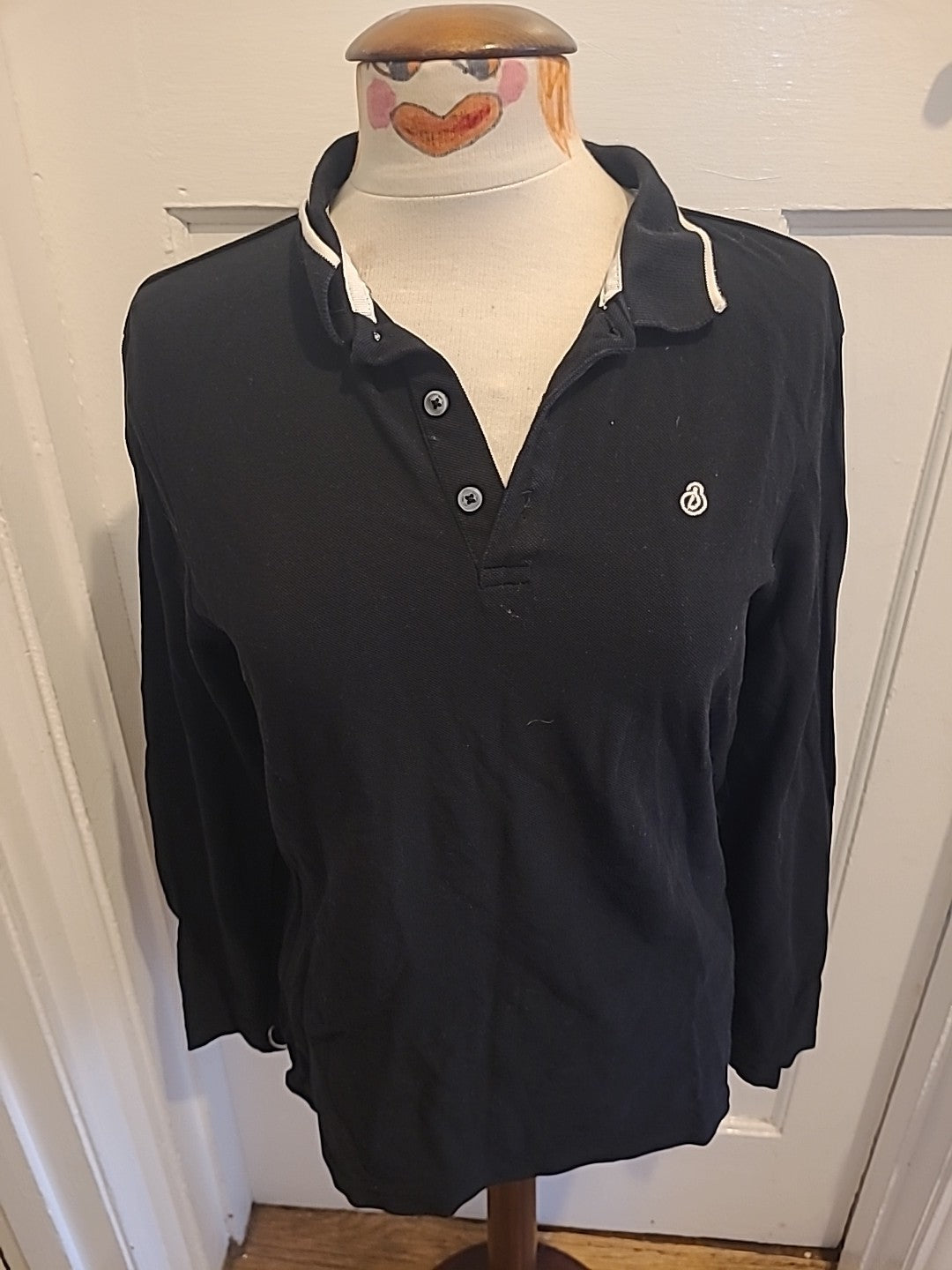Mens Burton Size Medium Black Long Sleeved Polo