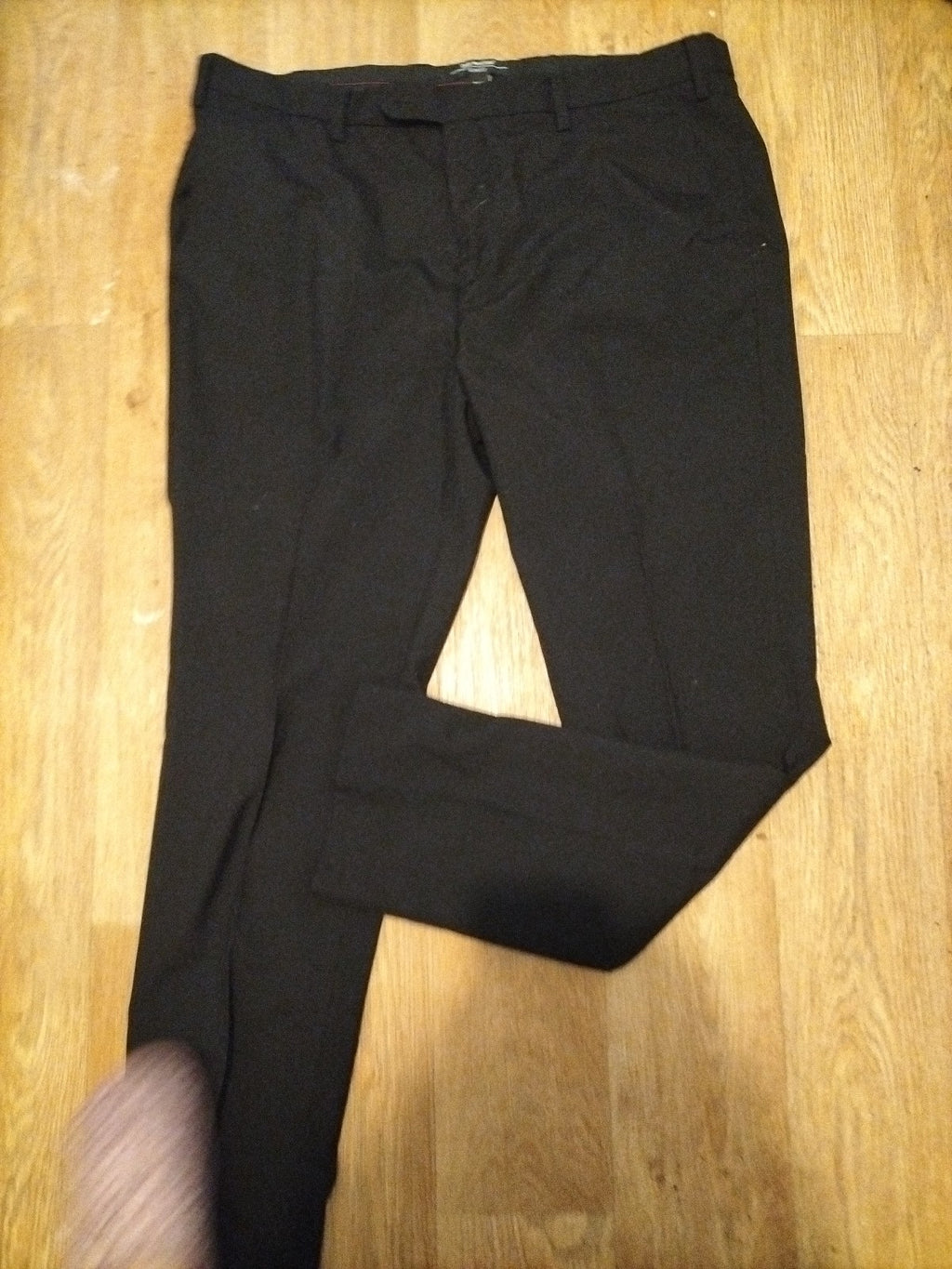 Mens Cedarwood State Size 40R Black Slim Fit Trousers