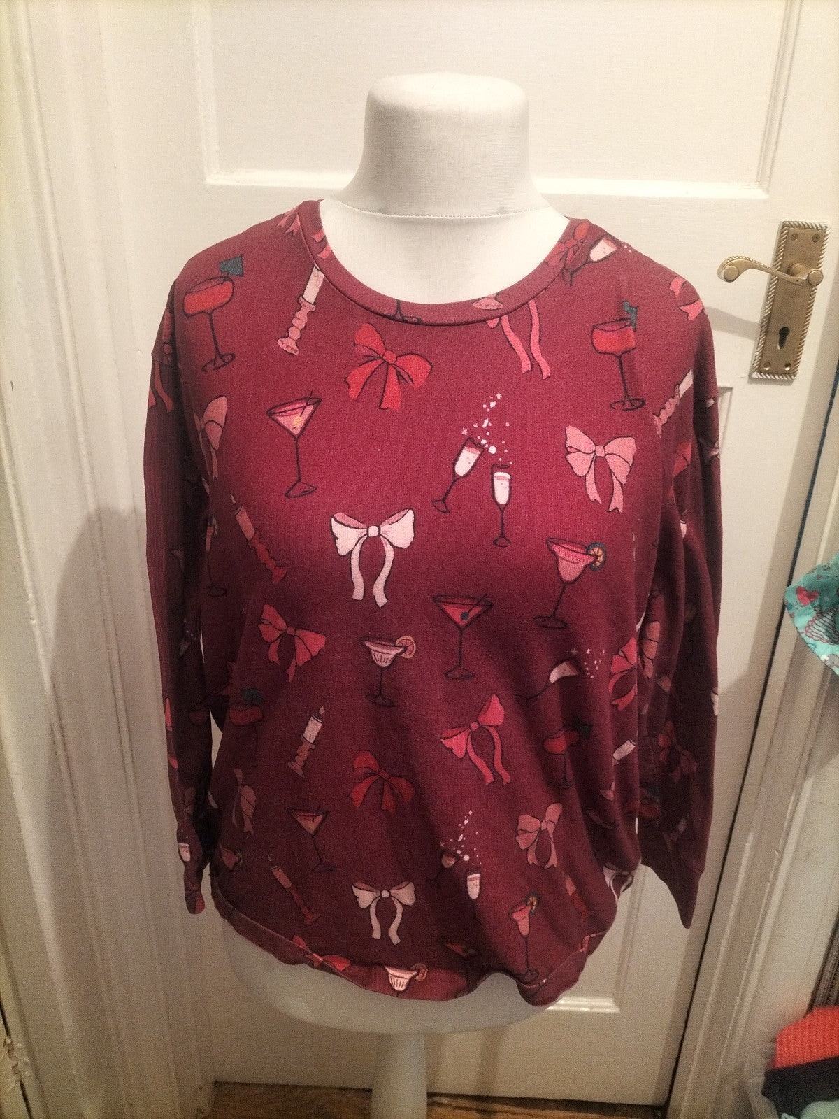 Nutmeg 16-18 Purple Champagne Long Sleeve Pyjama Top