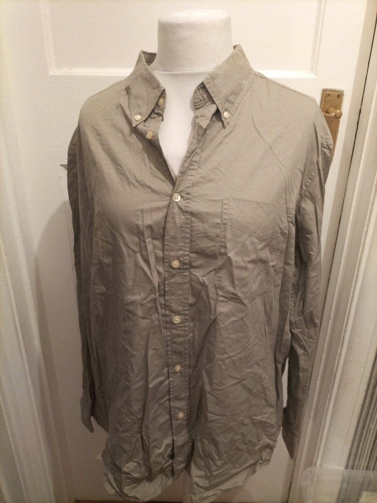 Mens North Coast Size XL Grey Long Sleeve Buttoned Shirt