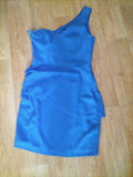 Ladies New Look Size 10 Royal Blue One Shoulder Dress