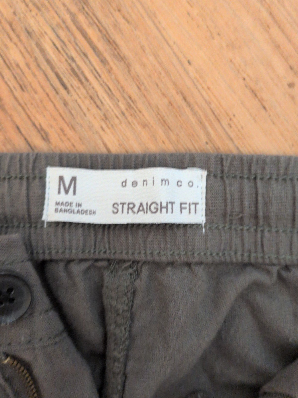 Mens Denim&Co Medium Straight Fit Elasticated Trousers Dark Grey