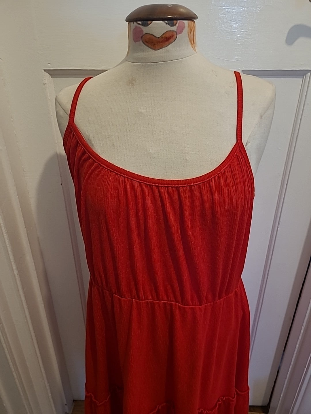 Ladies Nutmeg Size 14 Red Sleeveless Flare Dress