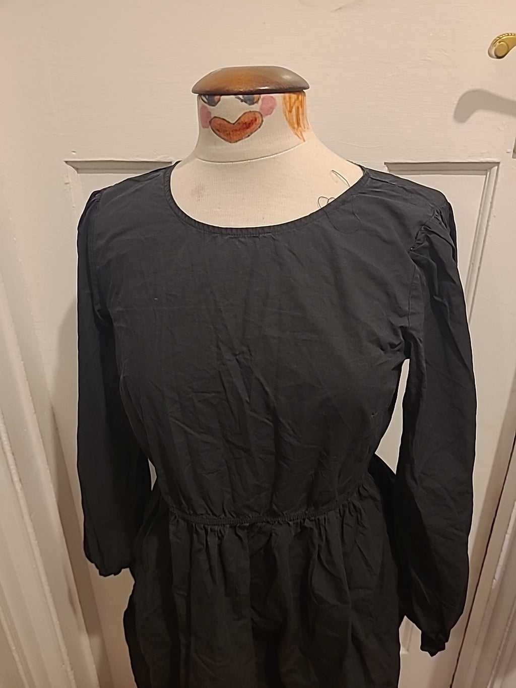 Ladies Missguided Size 10 Black Fit And Flare Long Sleeved Dress