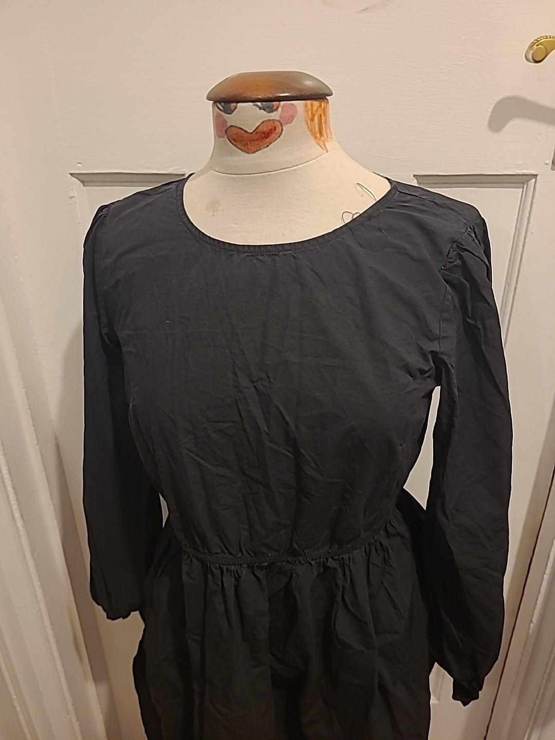 Ladies Missguided Size 10 Black Fit And Flare Long Sleeved Dress
