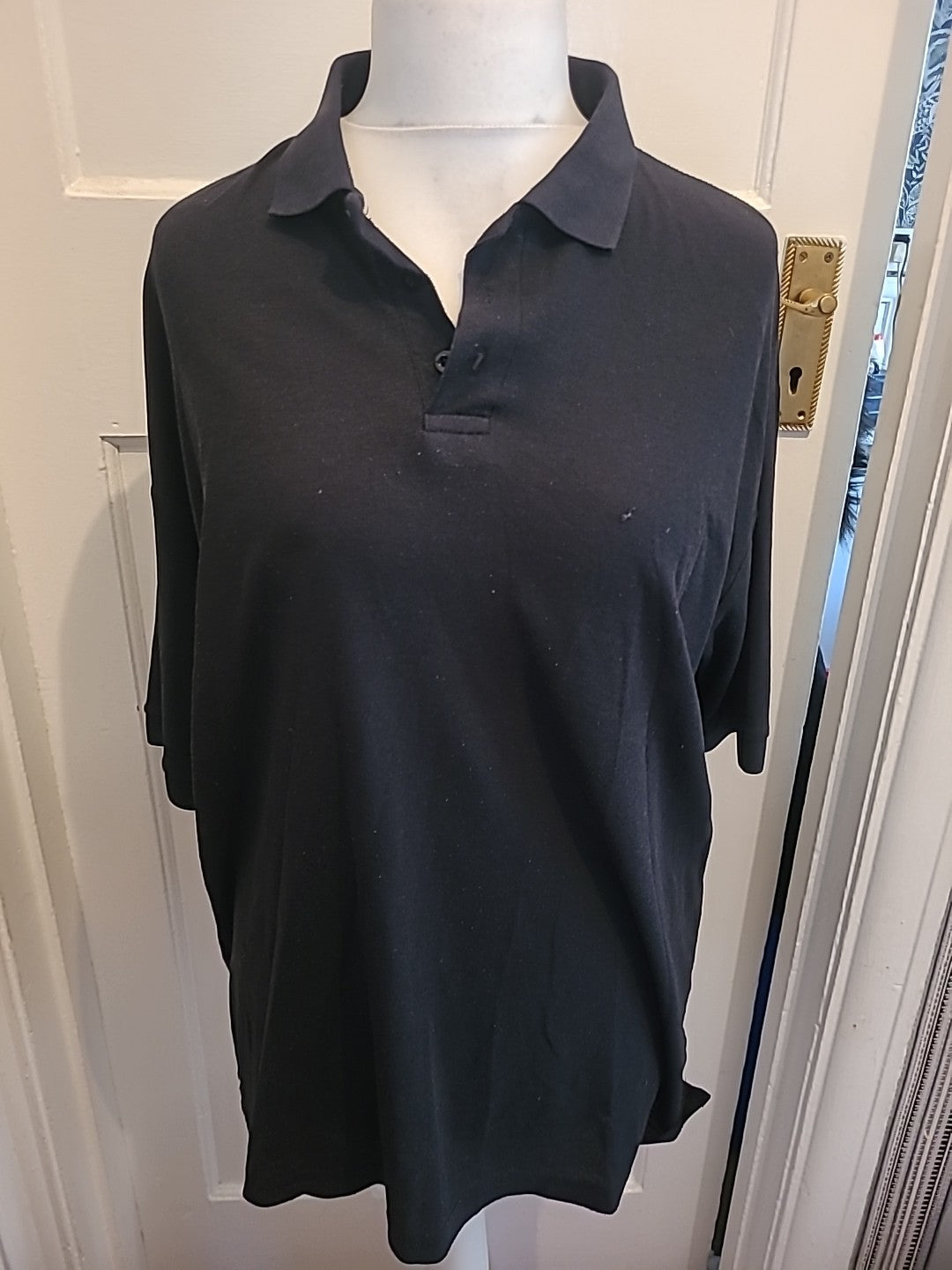 Mens Classics Heavy Duty Black Short Sleeved Polo Bobbling