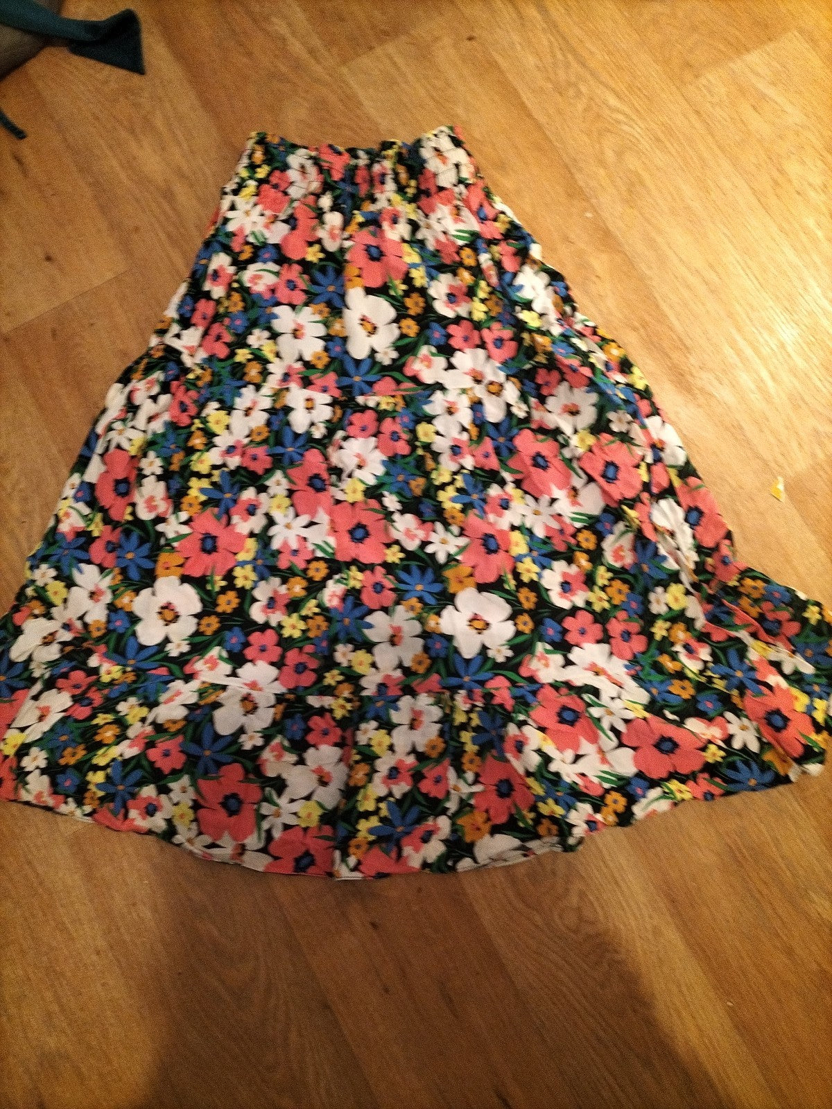 Ladies George Size 8 Multicoloured Floral Elasticated Flare Skirt