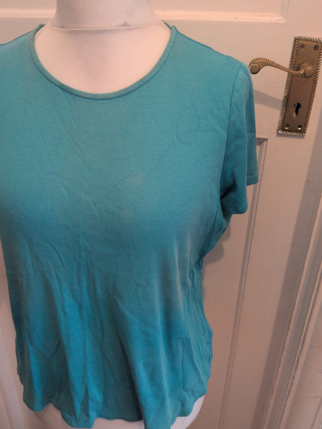 Marks And Spencer 20 Turquoise Short Sleeve Blouse