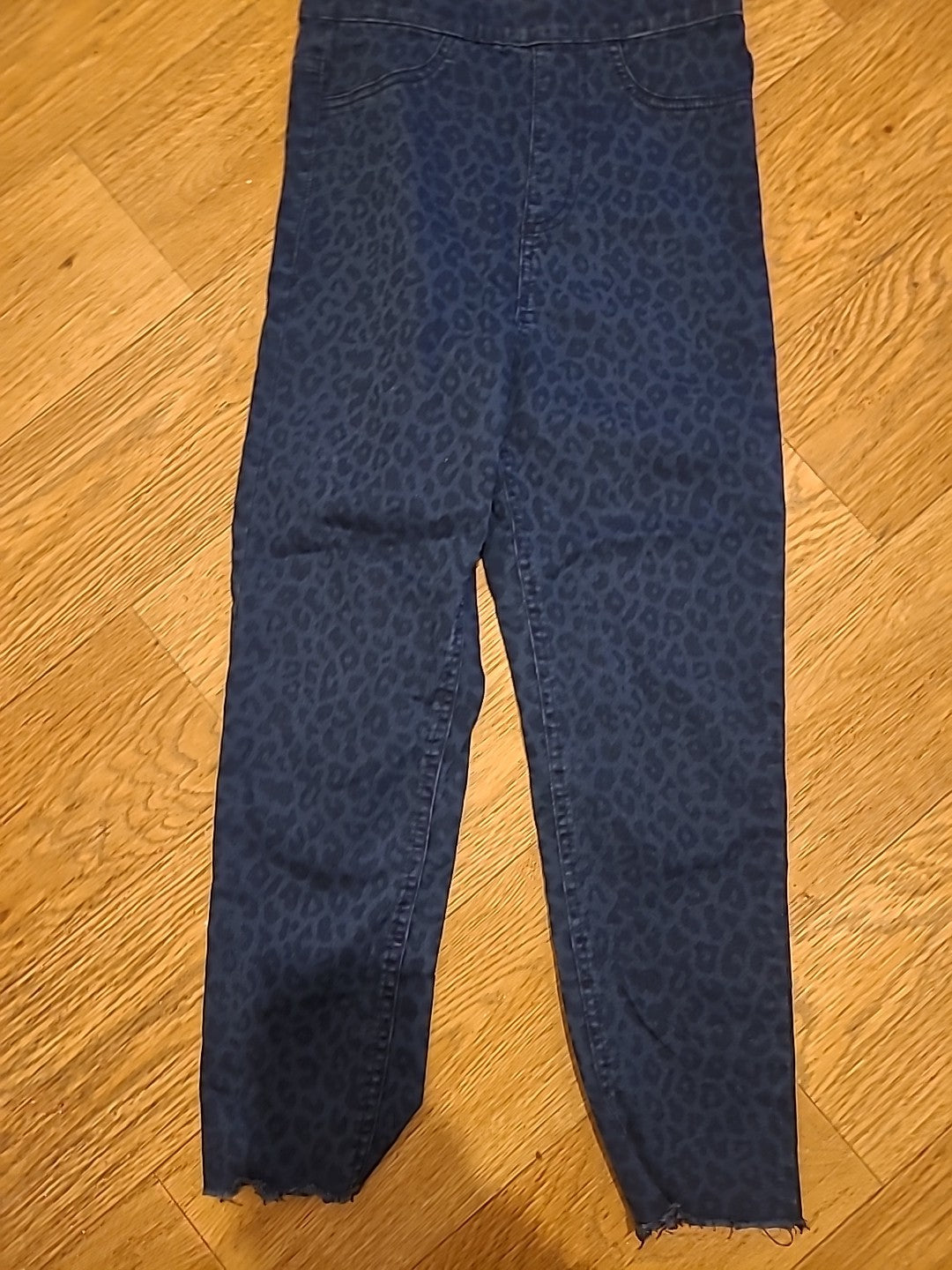 Ladies Marks And Spencer Size 8 Blue Print Jeggings