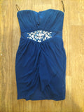 Ladies Elise Ryan Size Small Royal Blue Sleeveless Strapless Short Dress