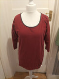 Ladies Esmara Size 18-20 Burgundy 3/4 Sleeved Tshirt