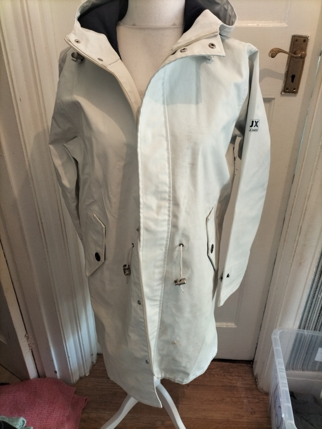 Jeantex EU 38 Off White Pleather Coat