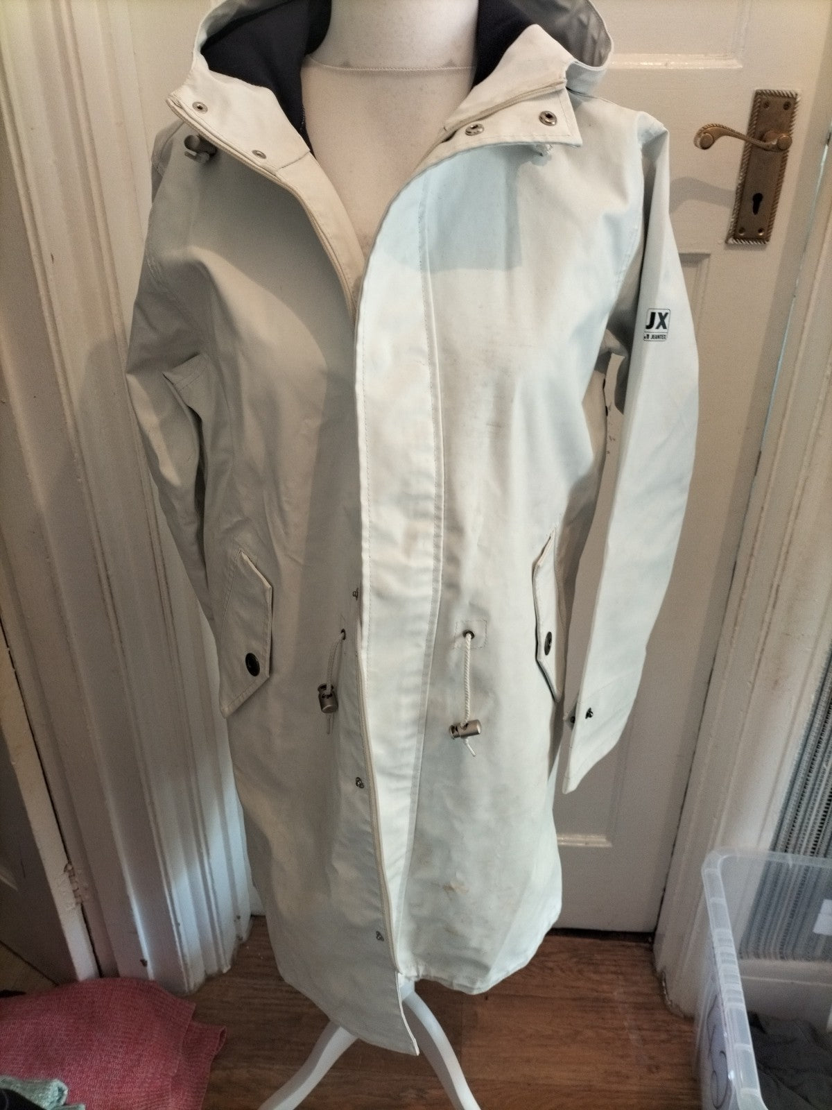 Jeantex EU 38 Off White Pleather Coat
