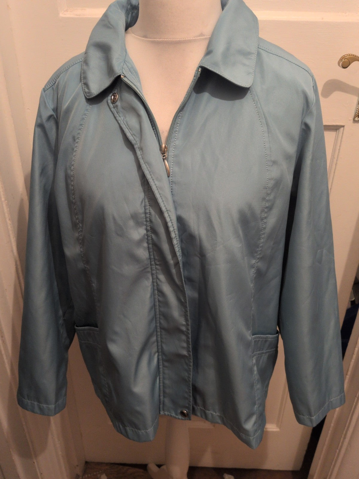 BM Casual Large Turquoise Lined Full Zip Jacket