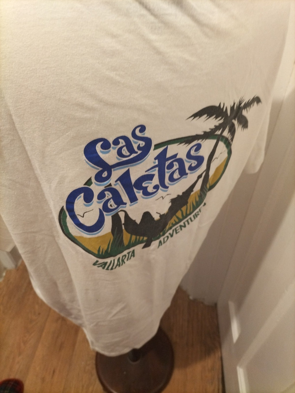 Mens Vallarta Size XL White Printed Tshirt(Small Mark On Front)