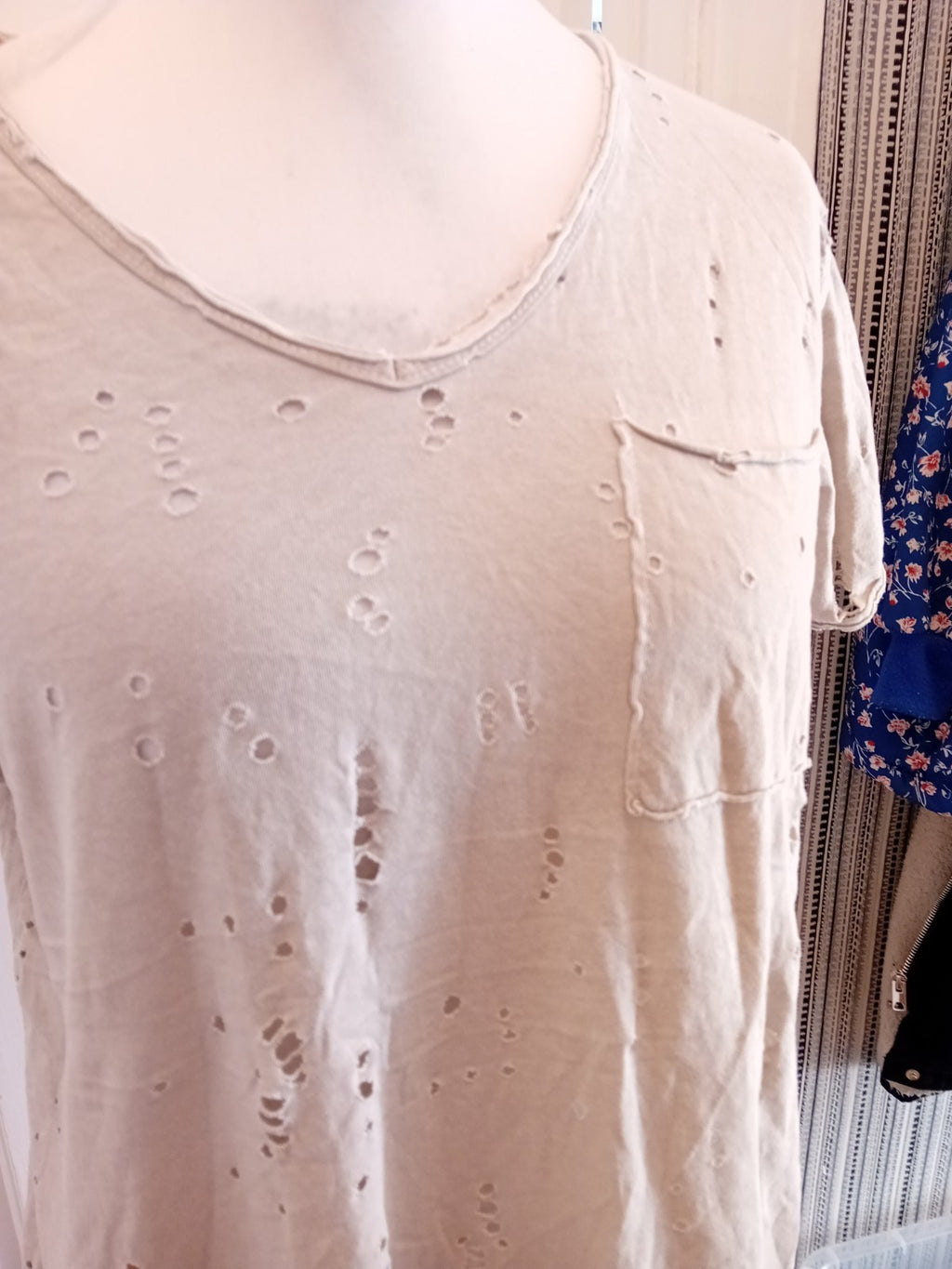 Sweetissima Large Grey Holey Pattern Tshirt