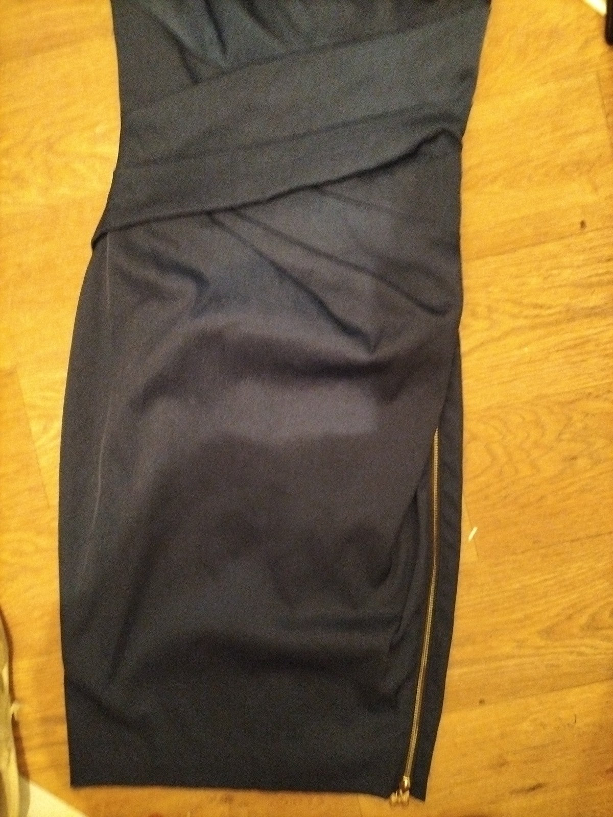 Ladies Lipsy Size 8 VIP Navy V Neck Sleeveless Dress