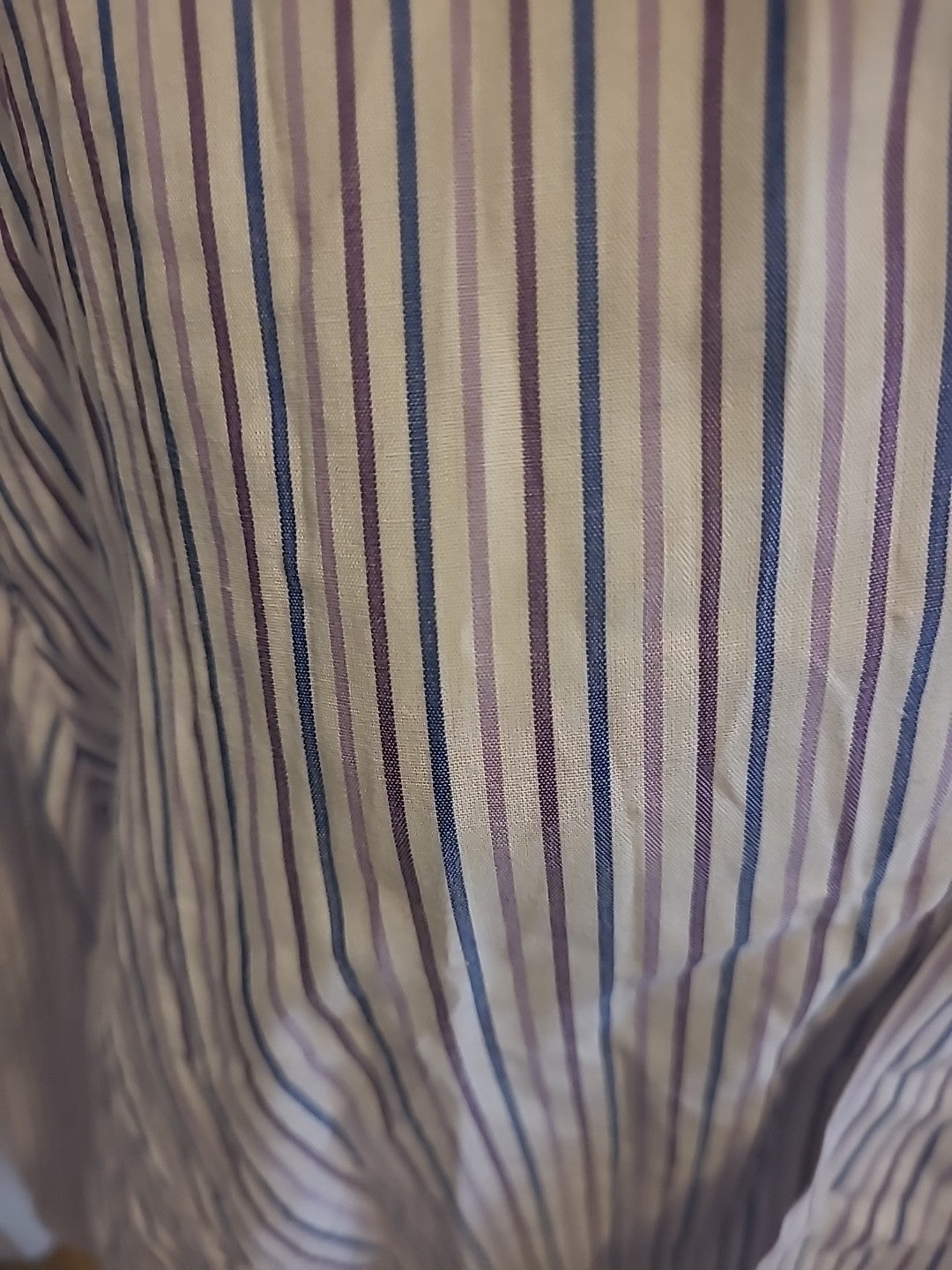 Mens F&F Size 19" Purple White Blue Striped Long Sleeved Shirt