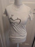 Comic Relief Small White Print T-shirt Short Sleeve