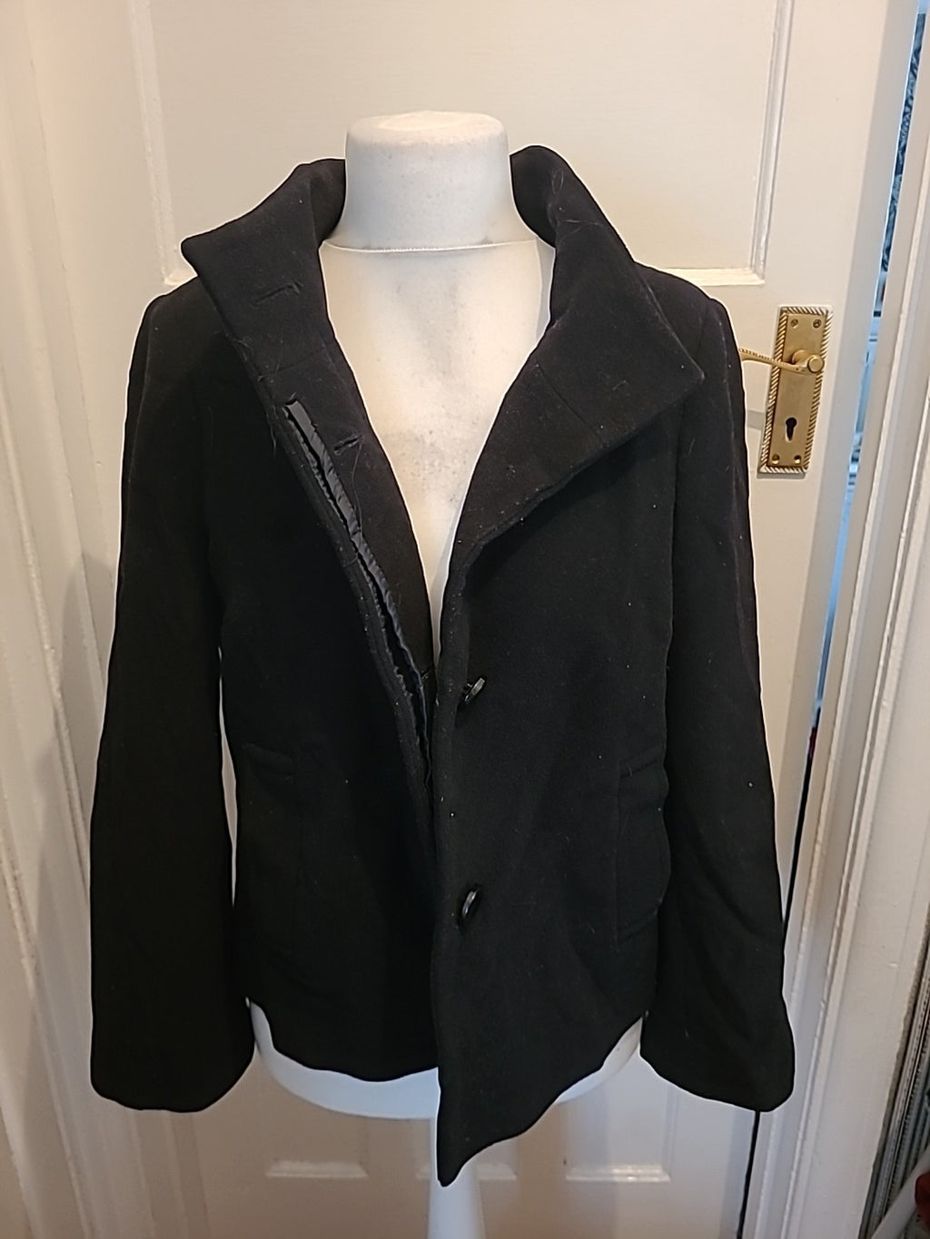 Ladies Wallis Size 16 Black Lined Collared Jacket