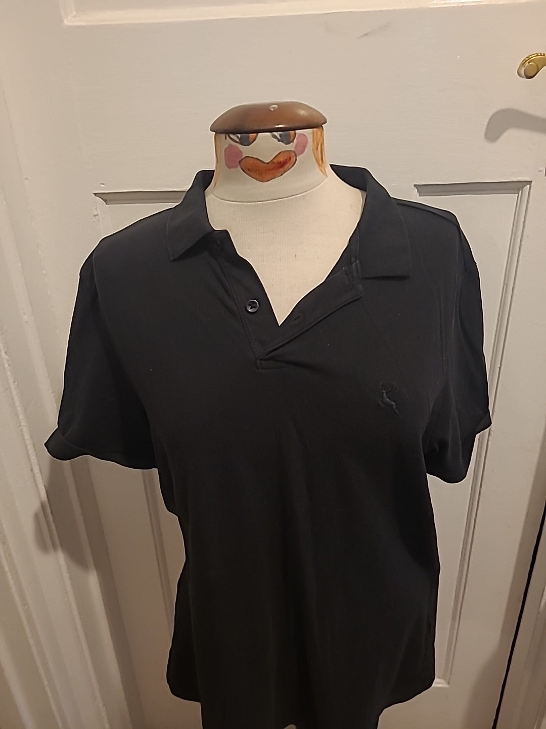 Mens F&F Size Large Black Short Sleeved Polo