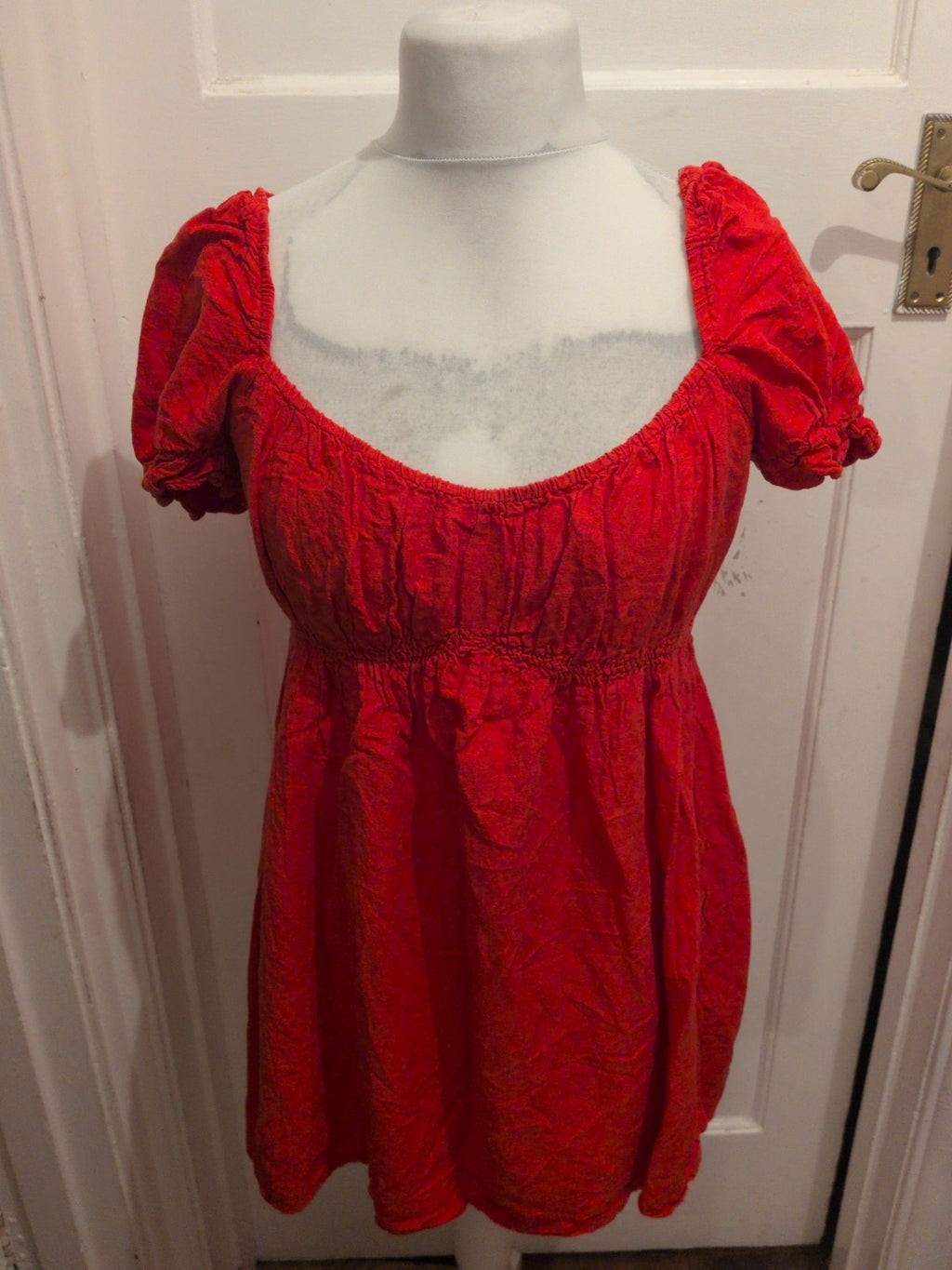 Ladies New Look Size 16 Red Short Sleeve Blouse